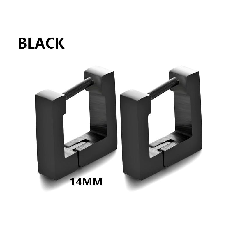 1 Pair Unisex Punk Rock Geometric Triangle Stainless Steel Earrings Women Men Piercing Push-Back Clip Ear Rings Party Zircon