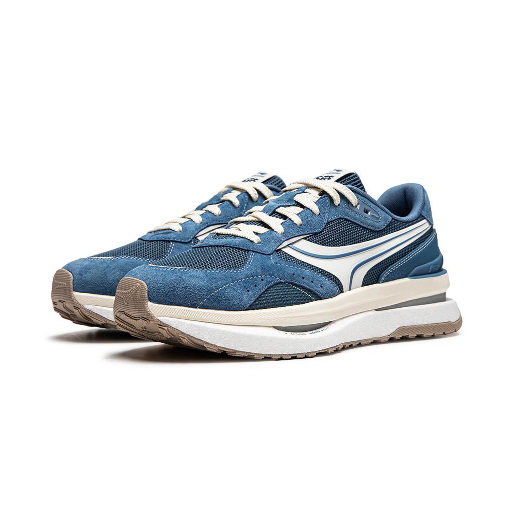 New LiNing Honor Renew Cushioning Anti Slip Wear Resistant Breathable Support Rebound Low Top Casual Shoes Men's Blue AGCU073-6