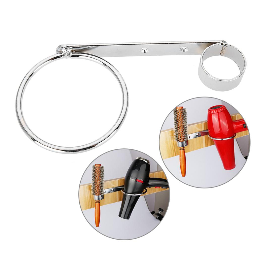 Wandmontierter Haartrocknerhalter aus verchromtem Eisen, Haartrockner- und Zangenständer