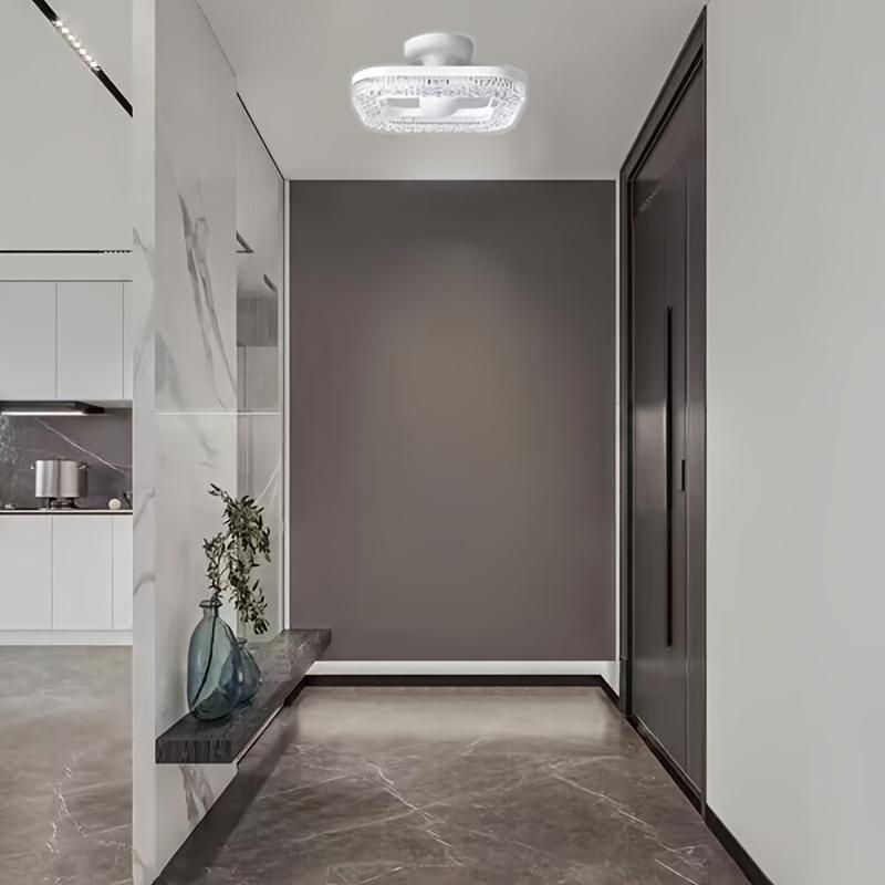 Led Spiral Square Crystal Ceiling Lamp