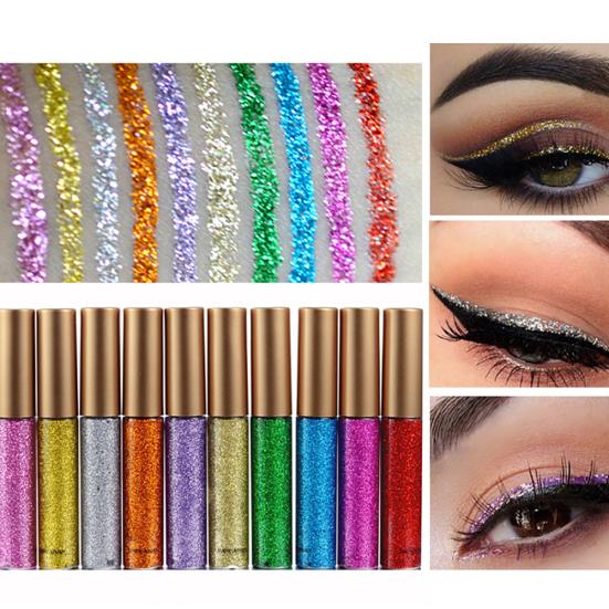 

10 шт. блестящая жидкая подводка для глаз долговечная женская косметика с блестками