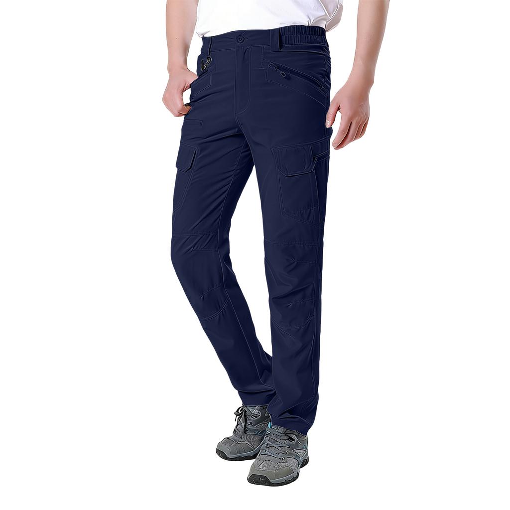Men's Outdoor Lightweight Cargo Pants with Multi Pockets Quick Dry Fabric Straight Leg Design for Hiking Travel Work