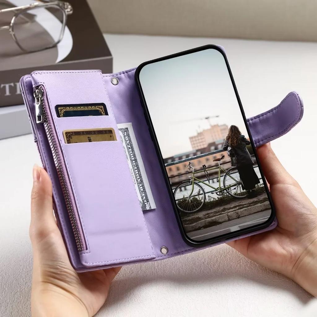 Flip Leather Phone Case for XiaoMi 14 13T 12T 11T 10T Mi POCO X6 Pro X5 X3 F3 F4 F5 M5S C65 C55 Long Lanyard Zipper Wallet Cover