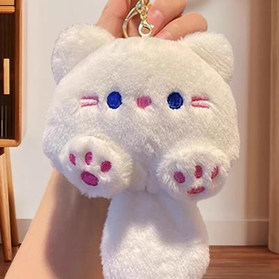 Kawaii Small Cat Kitten Plush Doll Cartoon Soft Stuffed Plushie Girl's Bag Keychain Hanging Pendant Toys Decorative Gifts