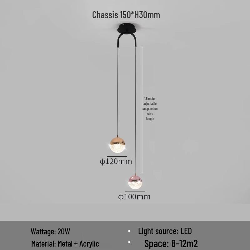 Elegant Art Glass Pendant Light for Bedroom and Bar