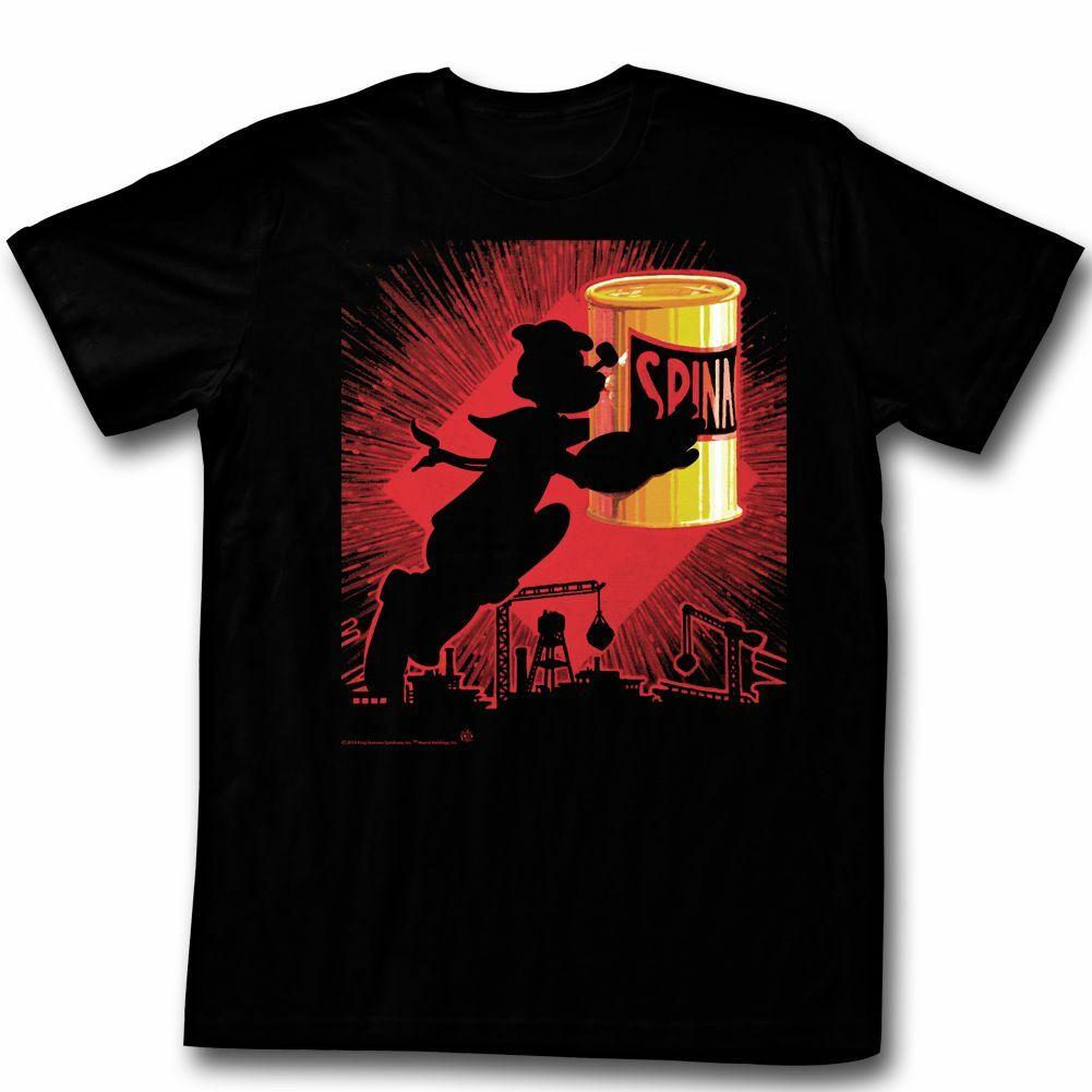 Popeye Silhouette Black Adult T-Shirt XXL