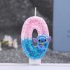 Cartoon Blue Long-Eared Animal Digital Candle for First Birthday Cake Decoration - Number 0