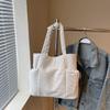 Large Capacity Handbag Student Class Commuter Corduroy Bag Women's Shoulder Tote Bag