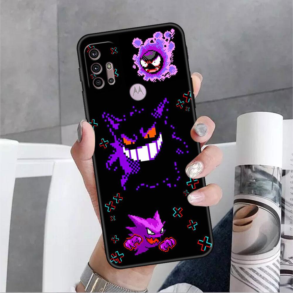 Coque Anime Pokemon Japon pour Motorola G30 G60 G22 G9 Play G82 G52 G8 G9 G50 One Fusion Edge 20 Noir Soft Phone Capas Silicone