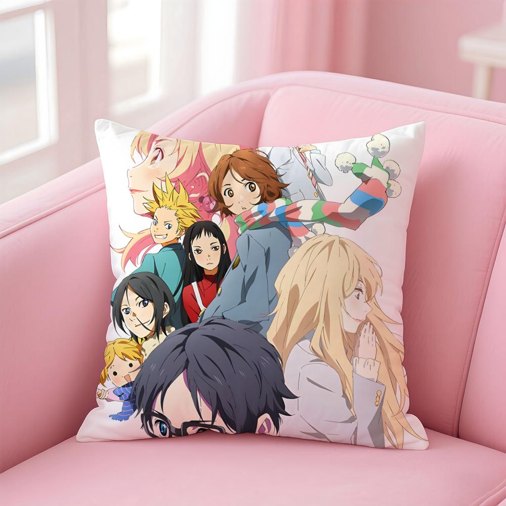 YYour Lie in April Cushion Cover Pillow Case Soft Friendly Fabric Concealed Zipper