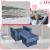 Alicja Reclining Armchair for Sleeping with a Container Family Meble Jeans Blue