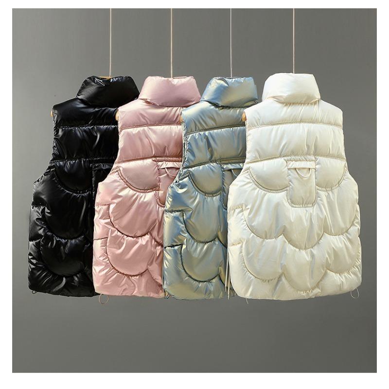 Gold Film Cotton Clip Korean Version Casual Loose Short Warm Down Jacket Vest