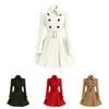 Elegant Winter Women Double Breasted Trench Coat With Swing Dress Design