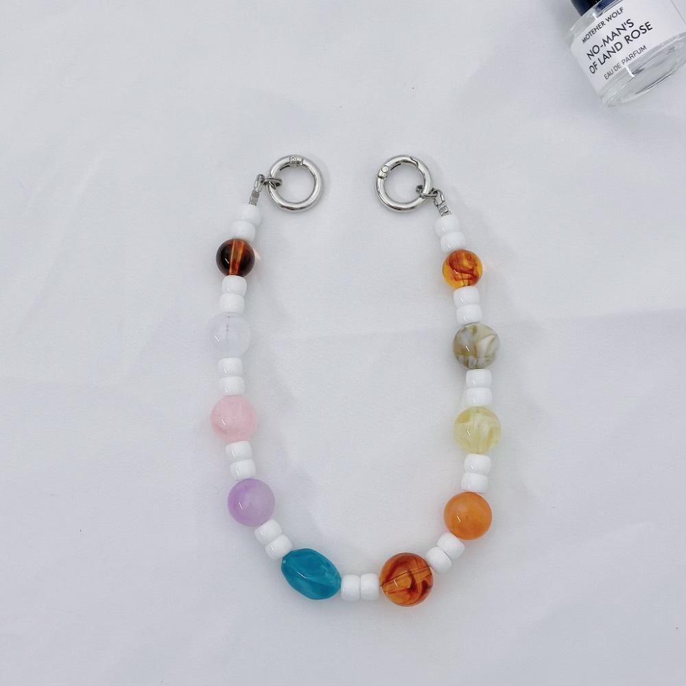 

INS high-end imitation amber acrylic beads fashion anti-lost hand carry pendant mobile phone chain