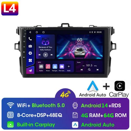 9" Android14Car Stereo Radio for Toyota Corolla E140/150 2007 2008 2009 2010 2011 2012 2013 Multimedia Player 2 Din DVD Speaker