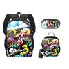 Jet Warrior Splatoon3 School Bag Polyester Backpack Children'S Backpack Satchel Pencil Case Three-Piece Set