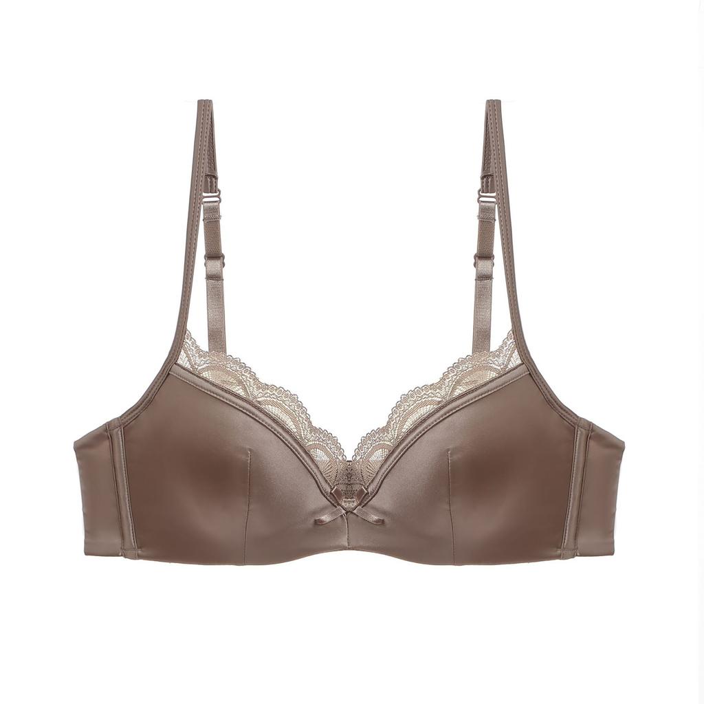 French underwear women's sexy thin smooth lace bra big chest small anti-sagging upper support underwear summer women