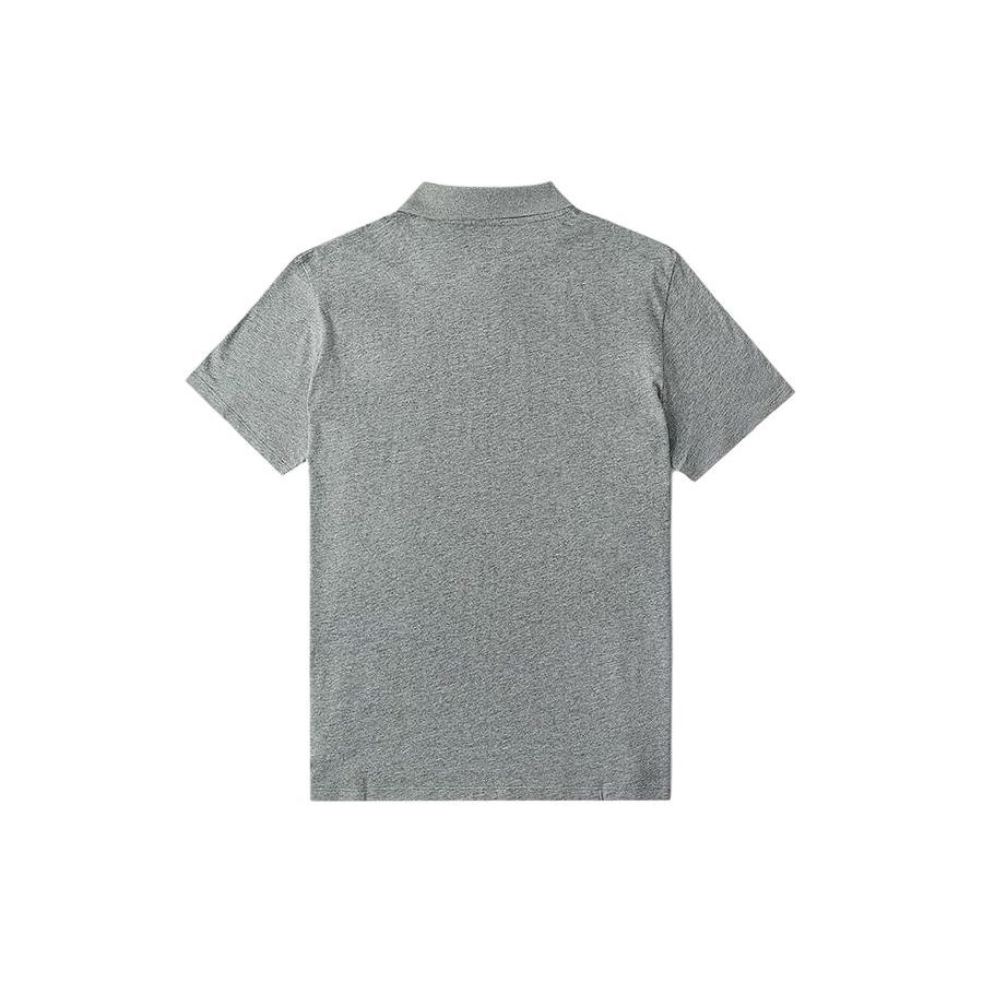 Timberland Solid Logo Outdoor Casual Breathable Short Sleeve Polo Shirt Men Polo Shirts Medium-Heather-Gray A2PM8-052