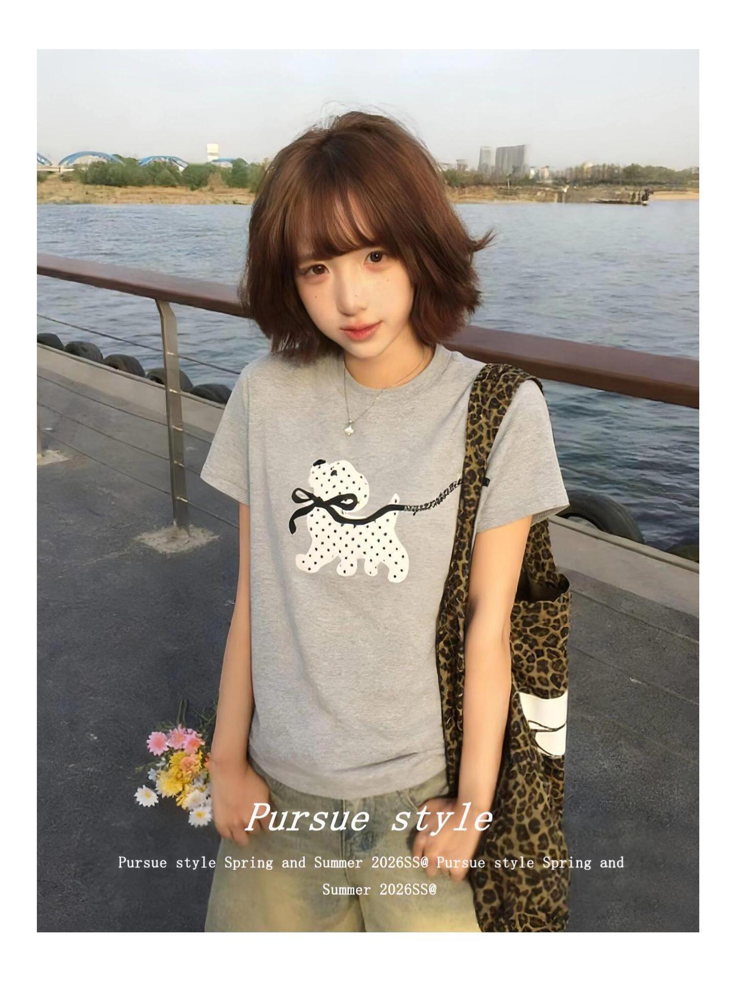 

Women s Slim Fit Short-Sleeve T-Shirt - 220g Combed Cotton, Elastic, Soft Print Small хизер серый