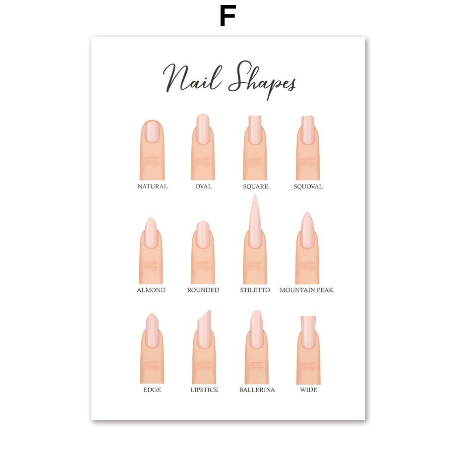 Fashion Makeup Polish Nail Types Illustration Nordic Print Posters Canvas Painting Wall Art Pictures For Bedroom Store Decor