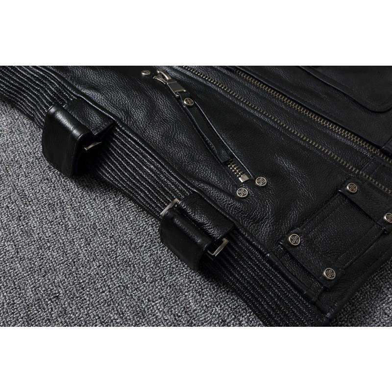 Motorkárska vesta čínskej veľkosti Vrchná vrstva hovädzej kože Vesta Pánske tenké krátke oblečenie na motorku Jazdecká bunda bez rukávov Originálna kravská klubová vesta