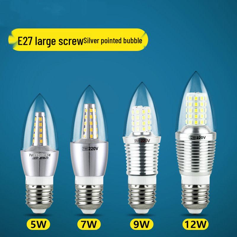 Gypsophila LED Candle Bulb E14 Screw, 5W/7W/9W, Crystal Chandelier Bubble Lamp, Energy Saving