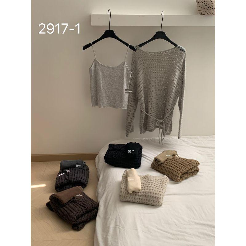 

Ленивая французская свободная блузка Нежный костюм Подтяжки Light gray (blouse) M