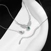 Fashion Popular Angel Wings Zircon Pendant Necklace Stainless Steel Chain Geometric Choker Jewelry Party Gifts For Women Girls