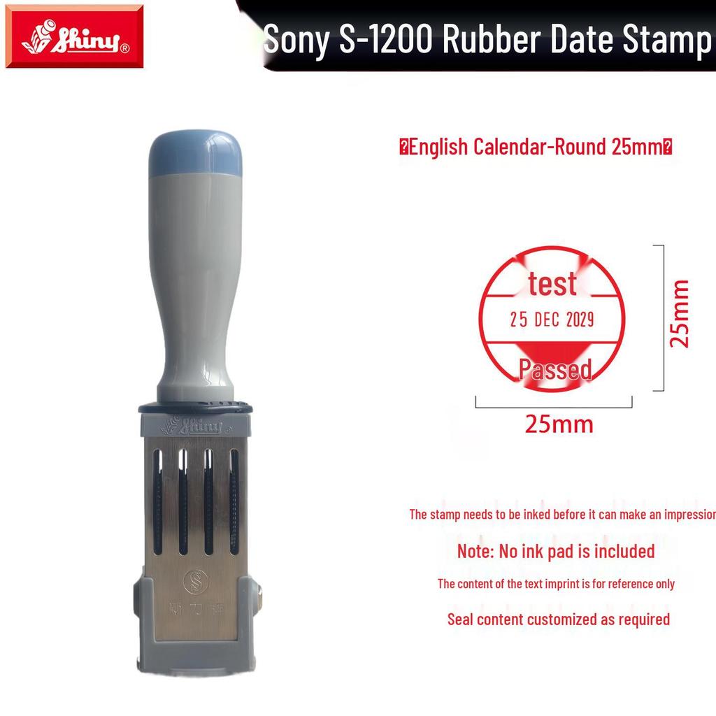 Adjustable Date & Custom Name Rubber Stamp - Shiny Dial, Personalized & Handmade Engraving