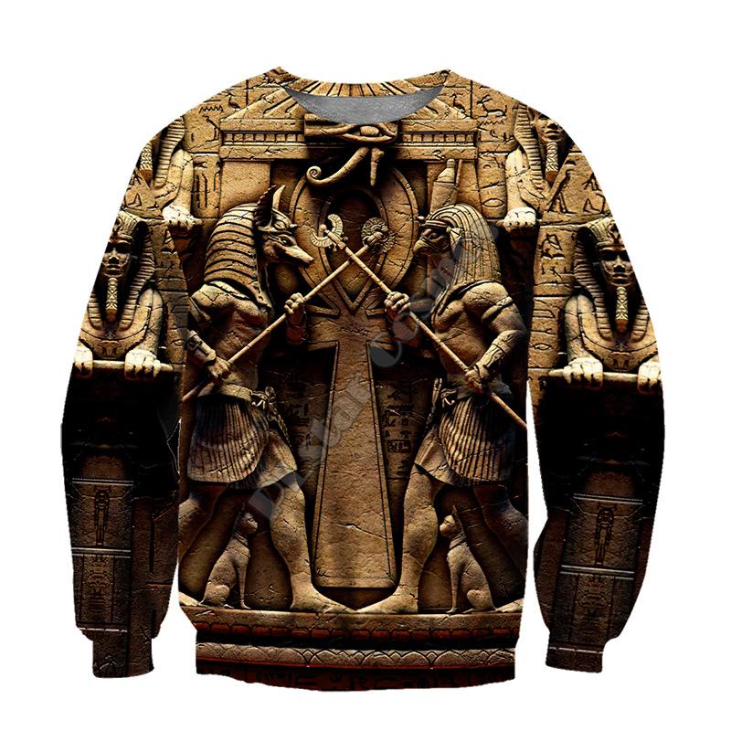 Spring and Autumn New Round Neck Sweater Fashion 3D Digital Tattoo Print Men's Long Sleeve Top