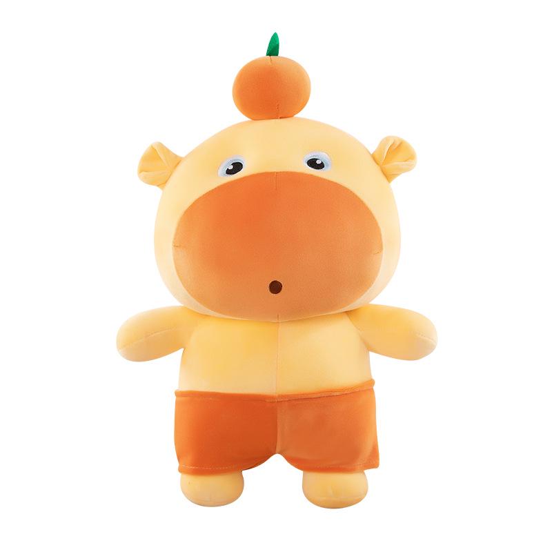 Cute Orange Capybara Plush Doll Pillow - Soft Hugging Toy Gift for Girls and Kids