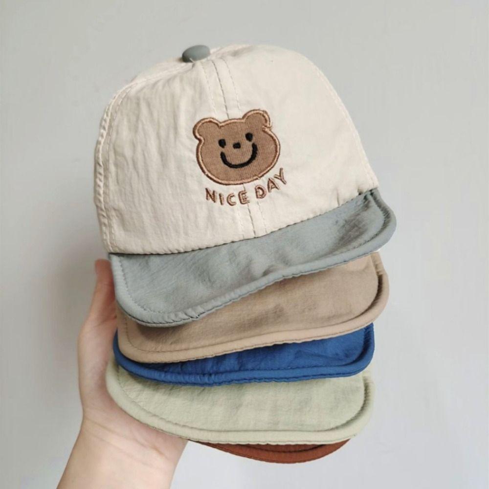 Quick-drying Baby Peaked Hat Summer Children Sunscreen Cap Korean Bear Baseball Cap Toddler