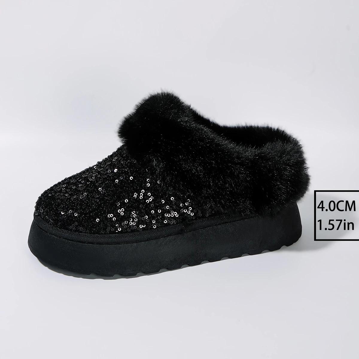 

Зимние женские короткие плюшевые теплые зимние ботинки, повседневная обувь, новые ботильоны, женская обувь на платформе на плоской подошве, ботинки 36 чёрный