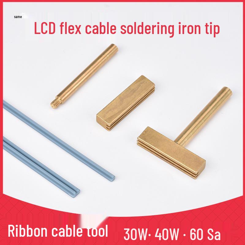 60W T-Type Soldering Iron Tip with Dual Slot Silicone Strip and 240MM High-Temp Pressing Head