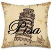 Heimdeko Eiffelturm Pisa London Rom Reisekissen Muster Kissenbezug Geeignet für Sofa Schlafzimmer Auto Kissenbezug
