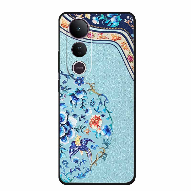 3D Emboss Case For Vivo V50 Lite 4G Phone Case V 50 lite Coque Flowers Silicone Soft Back Cover Funda For Vivo V50 Lite 5G Case