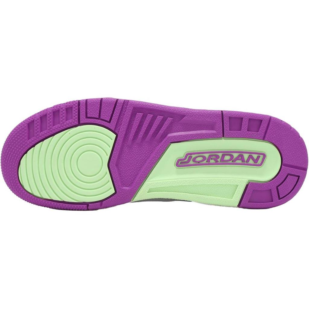 Air Jordan 3 Retro GS Joker Kids Sneakers White Vapor-Green Vivid-Purple HQ0784-100