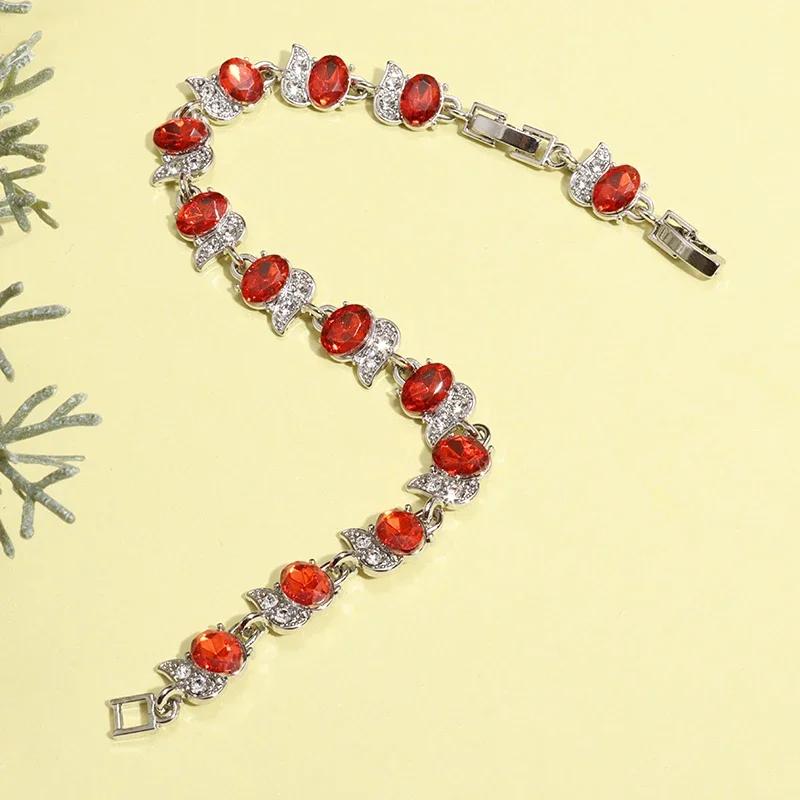 Bracelet Charm Élégant pour Femme Incrusté de Cristal Mode Bijoux de Fiançailles Mariage