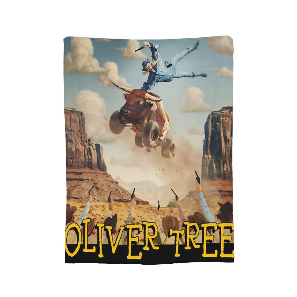 Oliver Tree Doodle Design Wool Blanket Funny Throw Blankets for Home xcm Quilt