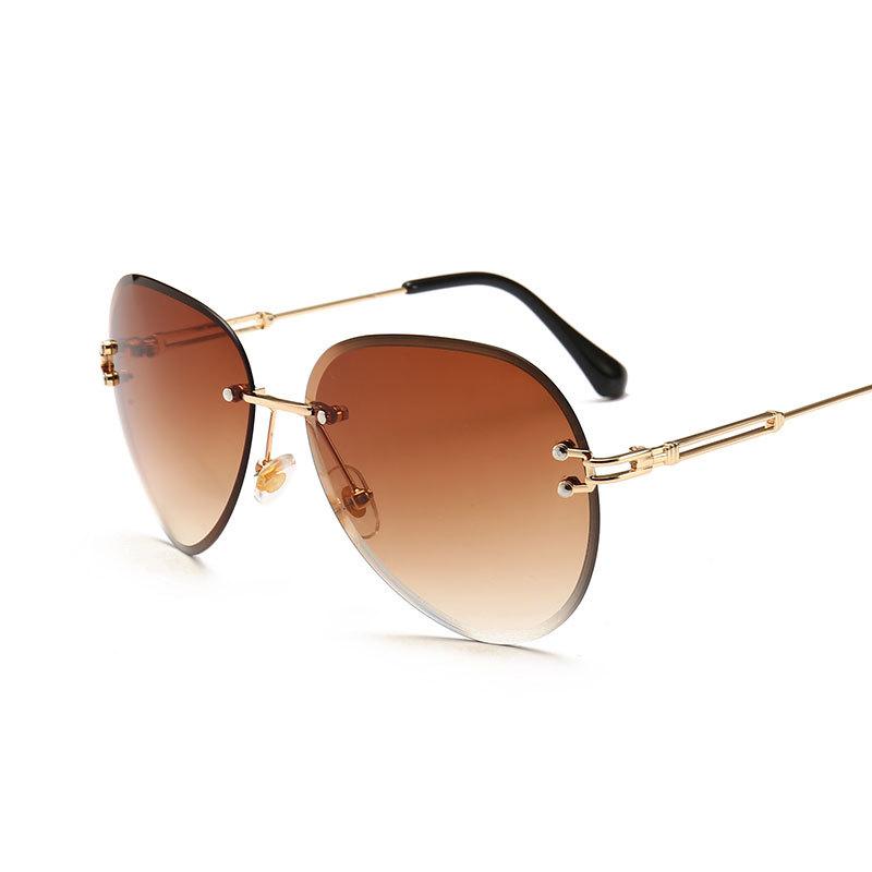 Fashion Vintage Rimless Sun Glasses Women Luxury Ladies Sunglasses Shades UV Protection Stylish Oculos Feminino Gafas