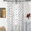 Geometric Gold Foil Sheer Curtains – Set of 2 Panels, Semi-Blackout, Light Filtering Window Curtains