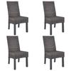 Day and Night - Day and Night Dining Chairs 4 Units Kubu Rattan and Brown Mango Wood