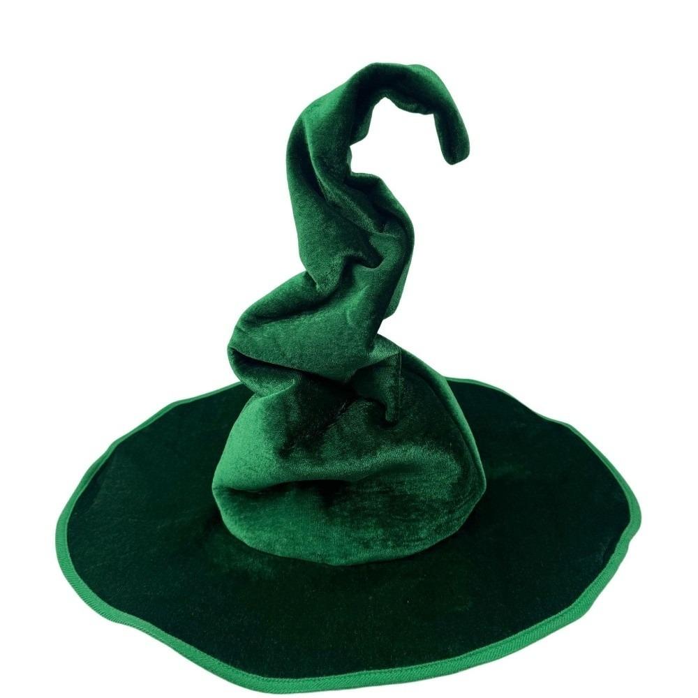 Large Wide Brim Witch Hat Gothic Cosplay Witch Cap Halloween Wizard Hat Role Play зелёный