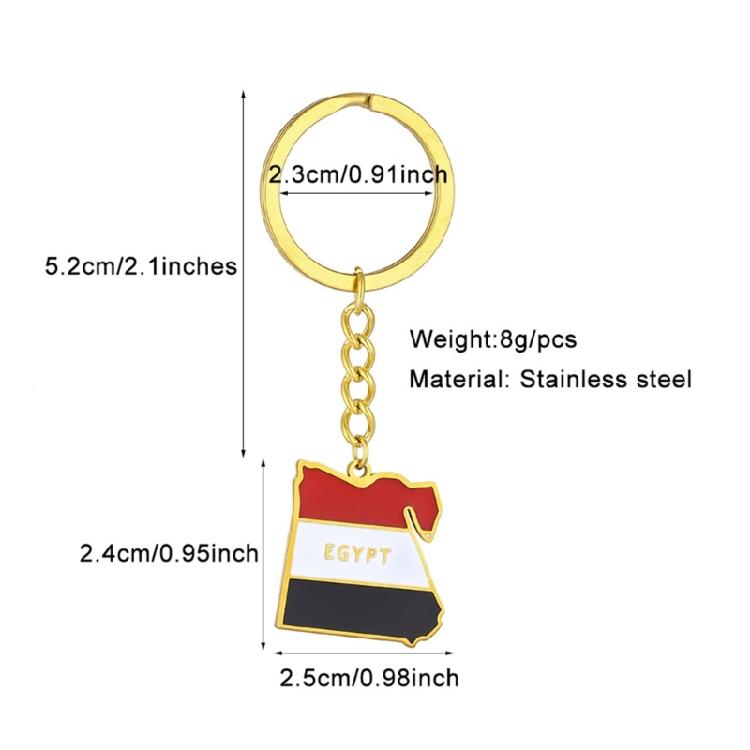 Keychain for Women Men Egypt Map Flag Shape Keyring Ethnic Style Flag Keyring
