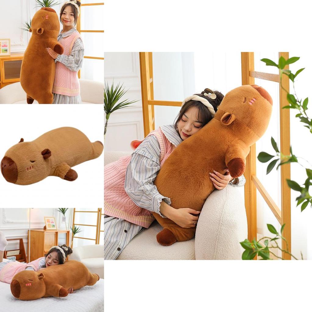 Soft Short Plush Capybara Cuddle Pillow Ideal For Sleepovers And Bedroom Decor 50cm And 90cm Sizes