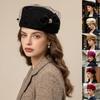 Elegant Bow Fedora Hat French Style Pillbox Hat Vintage Woolen Beret  Performances