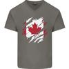 Torn Canada Flag Canadian Day Football Mens V-Neck Cotton T-Shirt