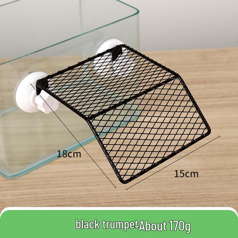 

Wrought Iron & Acrylic Turtle Sunning Platform with Suction Cup Wall Mount and Floating Climbing Ladder
