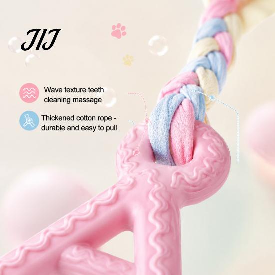 Alphabet Chew Toys A-Letter Dog Toy with Braided Rope, Tug of War Pet Boredom Gum Friendly Toy, Puppy Teeth Cleaning for Small Medium Breed Dogs