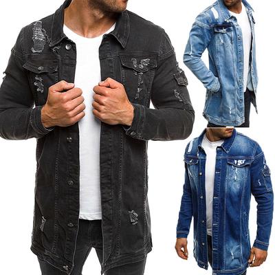 denim ripped jacket mens
